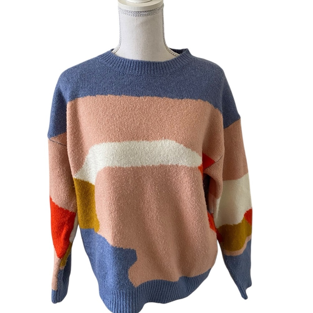 Debut Abstract Colorblock Sweater Multicolor Women’s Size Medium